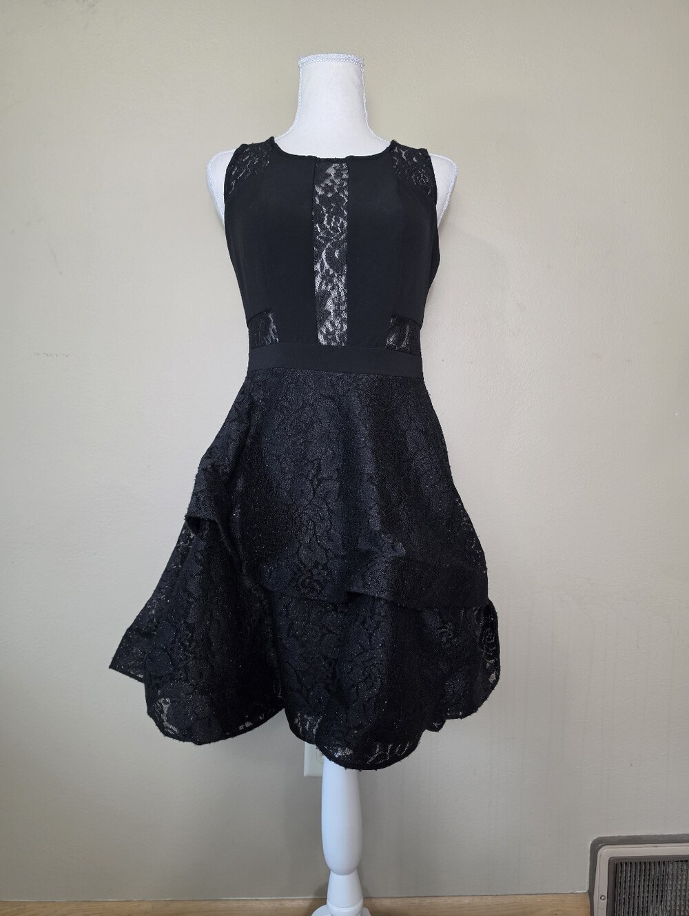 Dear Moon Black Lace Fit & Flare Dress | Size 9 | Homecoming Cocktail Party Dres